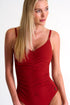 Classic One-Piece Swimsuit With Front Rushing - 42510-06-200 04 / 200 Orange Paprika / 75% POLYAMIDE, 25% ELASTANE